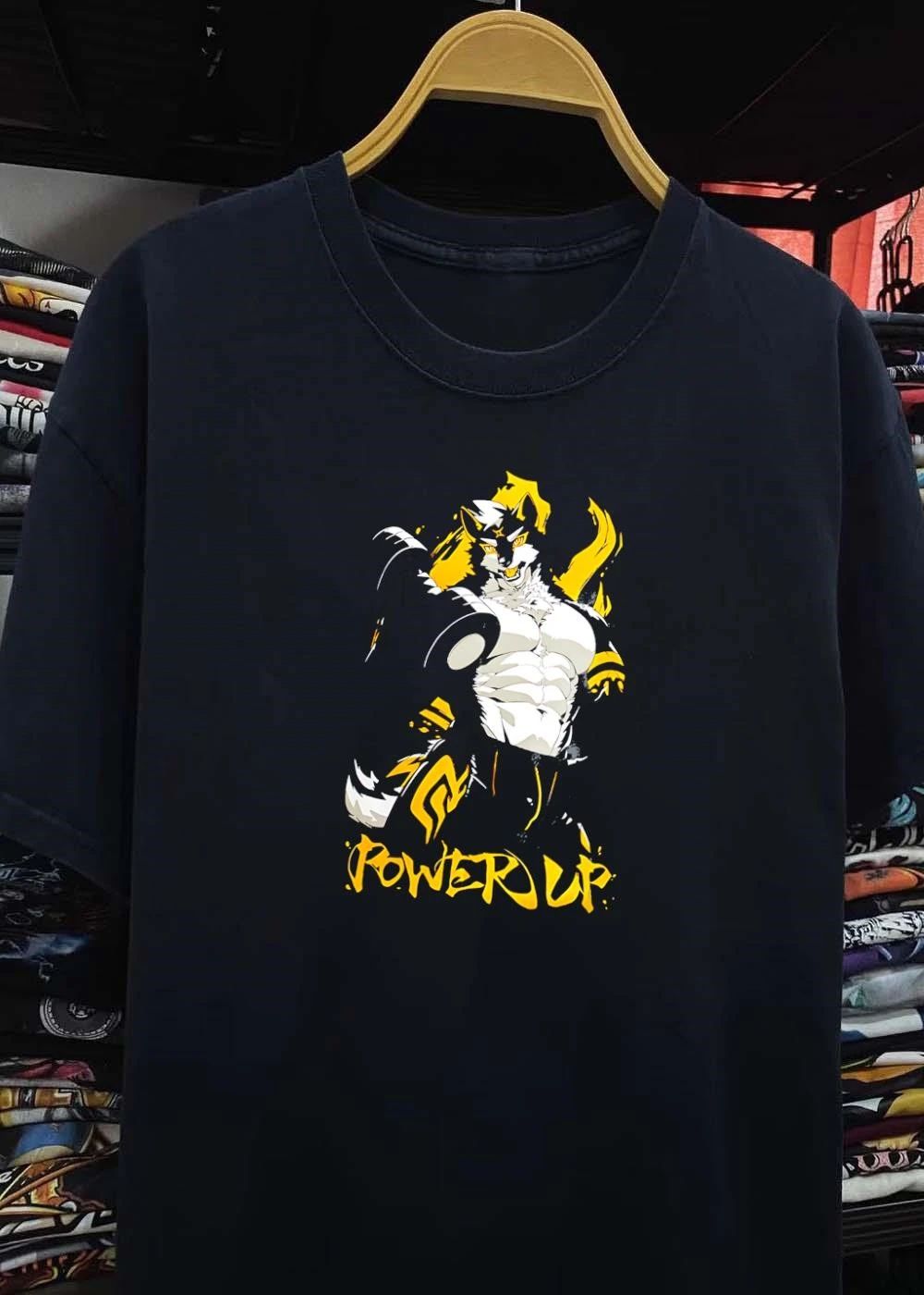 Gym Wolf Exercising Power Up T-Shirt
