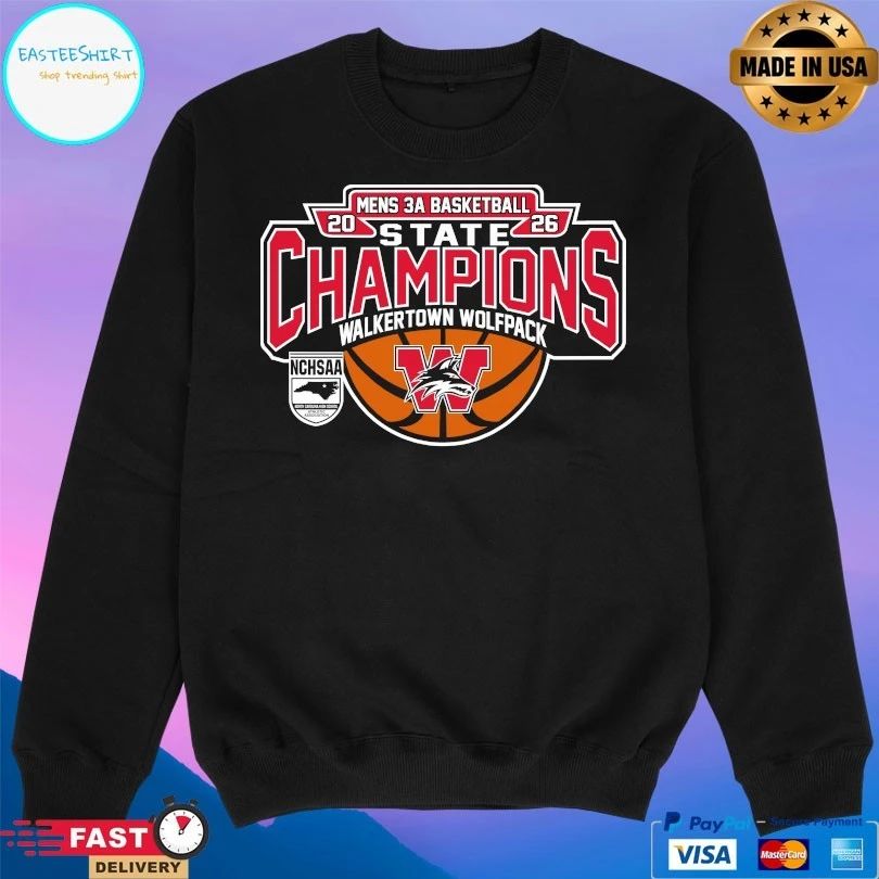 NCHSAA Men’s 3a Basketball State Champions Walkertown Wolfpack 2026 T-shirts