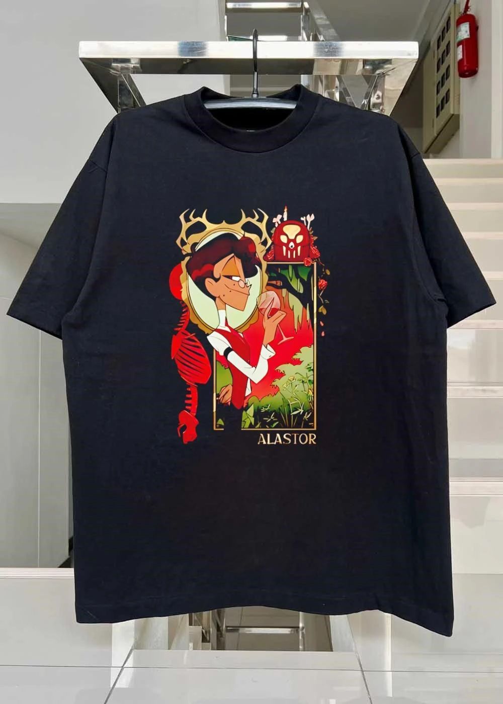 Alastor Wine Lover Elegant Swamp Vibe Portrait T-Shirt