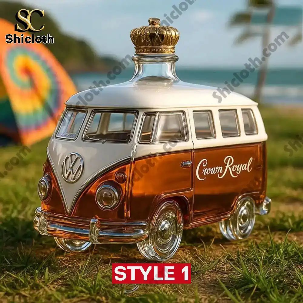 Volkswagen T1 Camper Van 10220 Custom Whisky Glass Bottle 2026