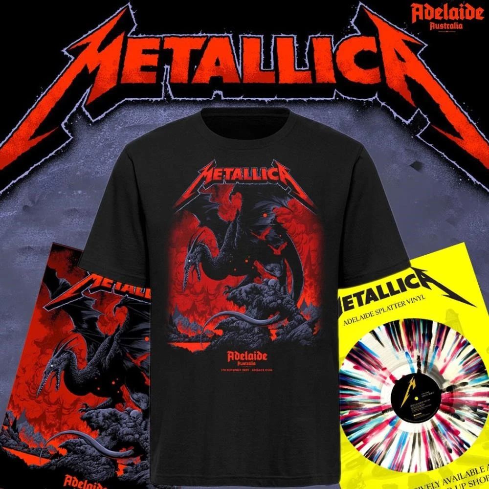 Metallica M72 Adelaide Pop-Up Exclusive Poster Artwork By Ken Taylor Australia Tour On November 5 2025 At Adelaide T-Shirt