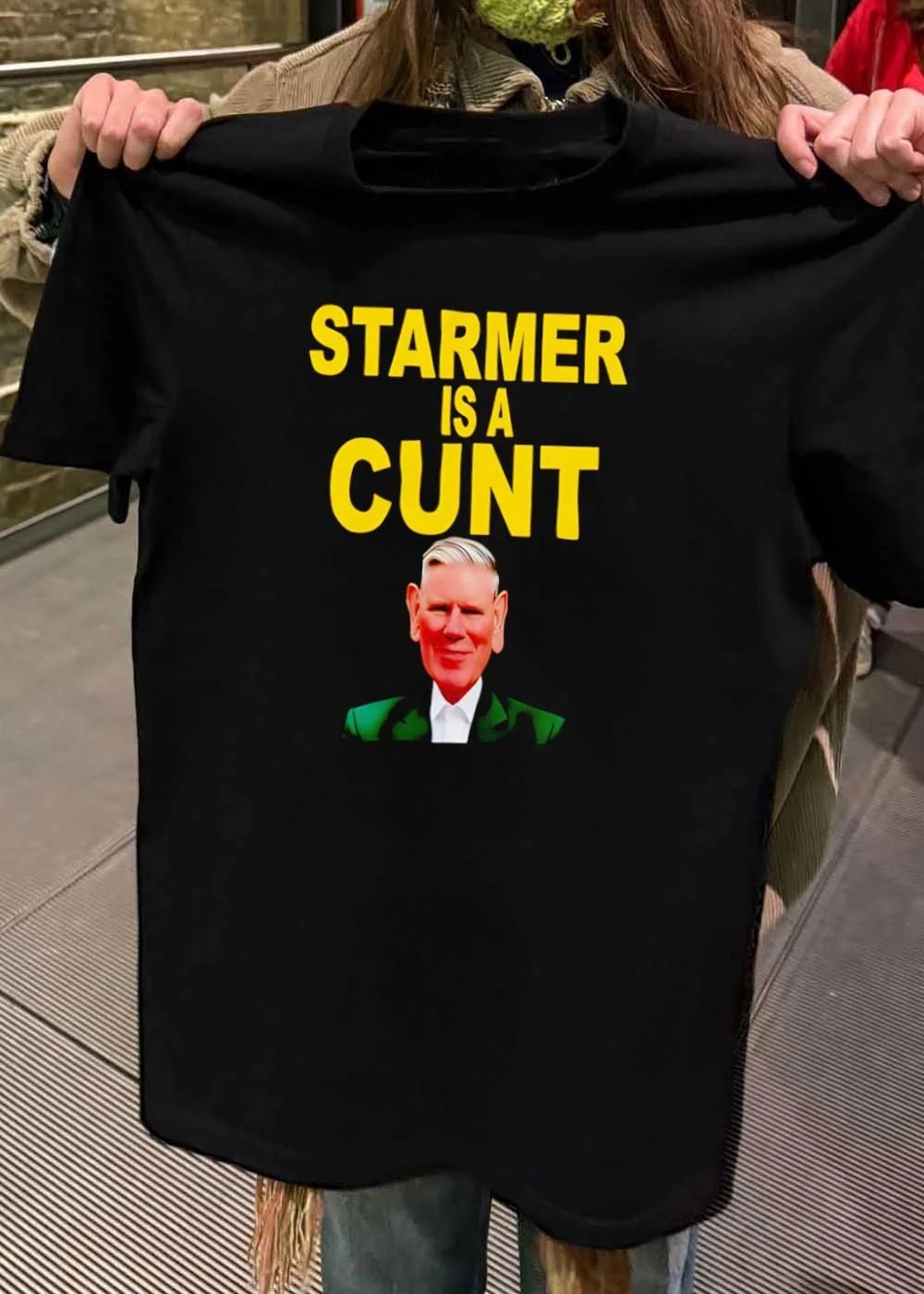 Graphic Apparel Keir Starmer Offensive Slang Text Men’s T-Shirt