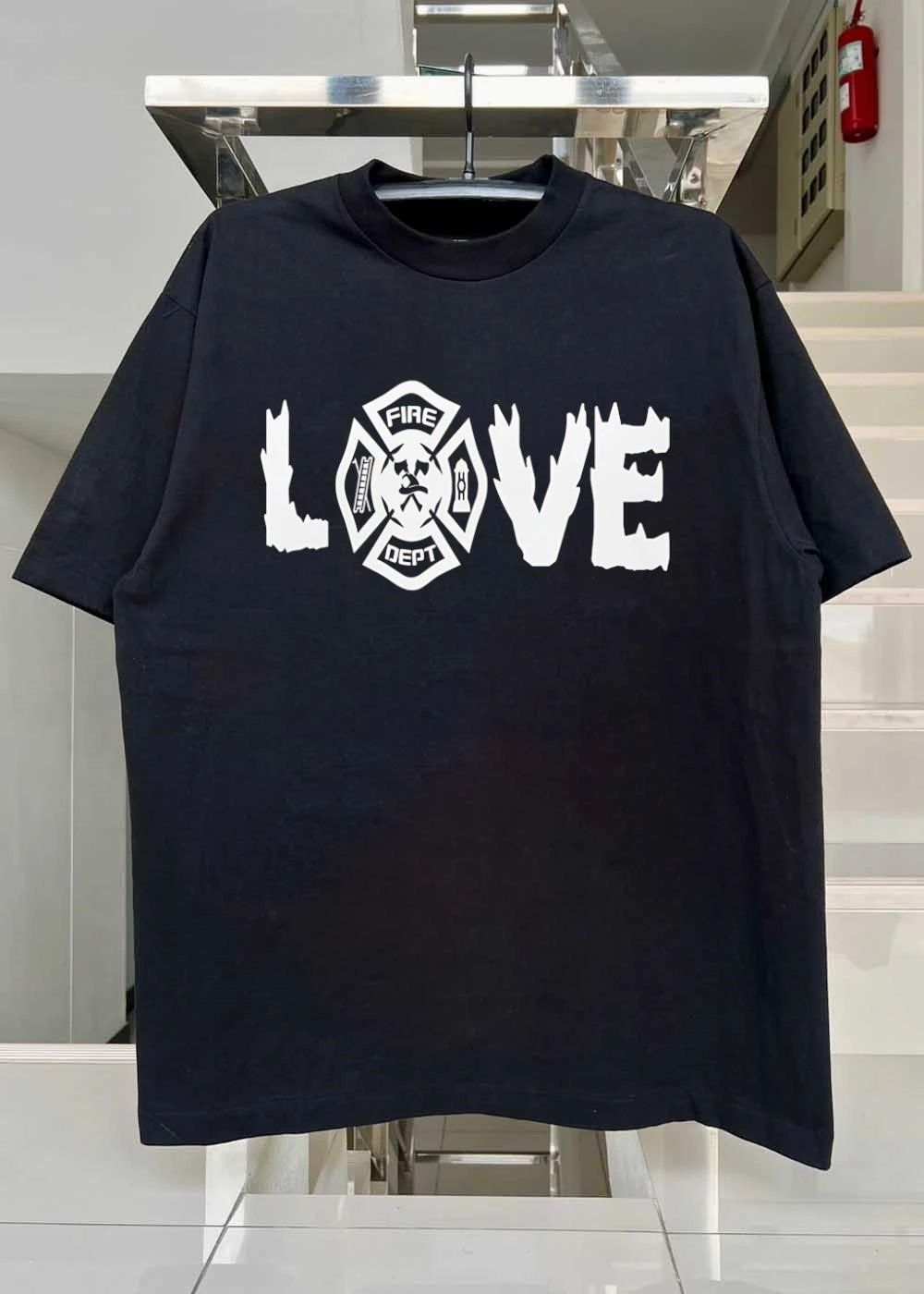 Firefighter Apparel Love Fire Dept Graphic T-Shirt
