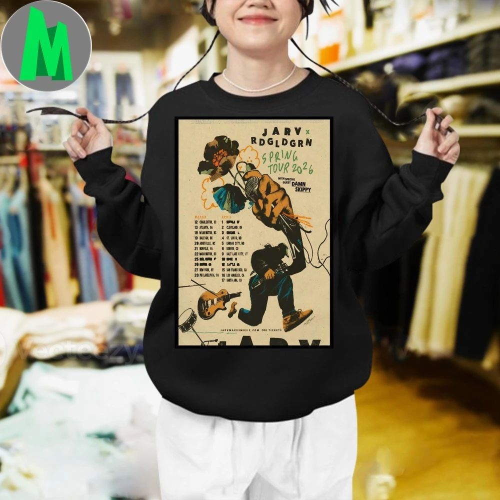 Jarv And Red Gold Green Spring Tour 2026 Poster Shirt
