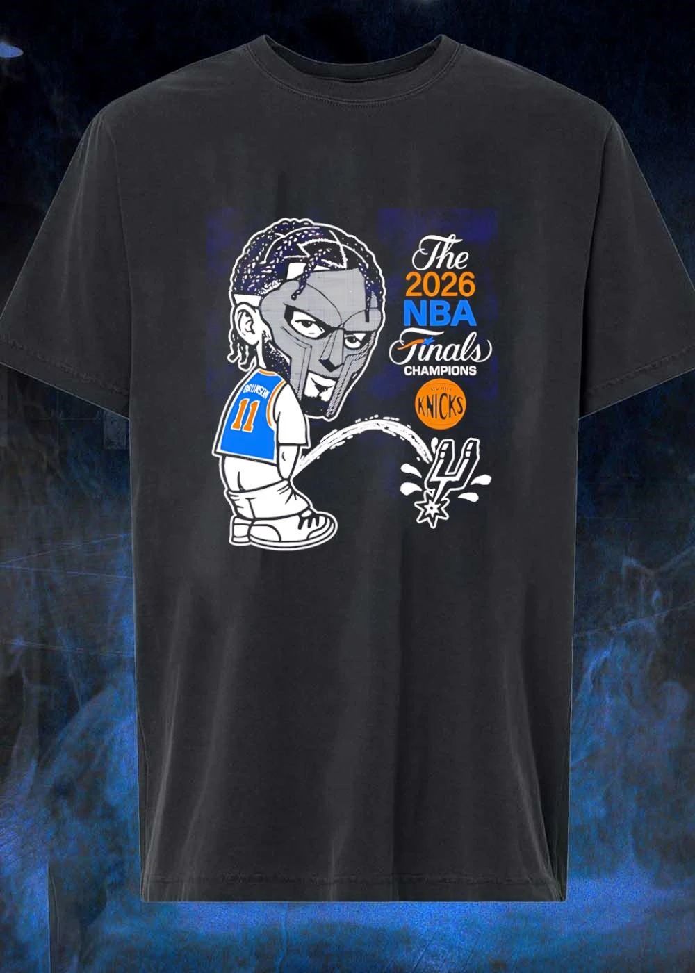 Jalen Brunson Mask Peeing on San Antonio Spurs The 2026 NBA Finals Champions Shirt