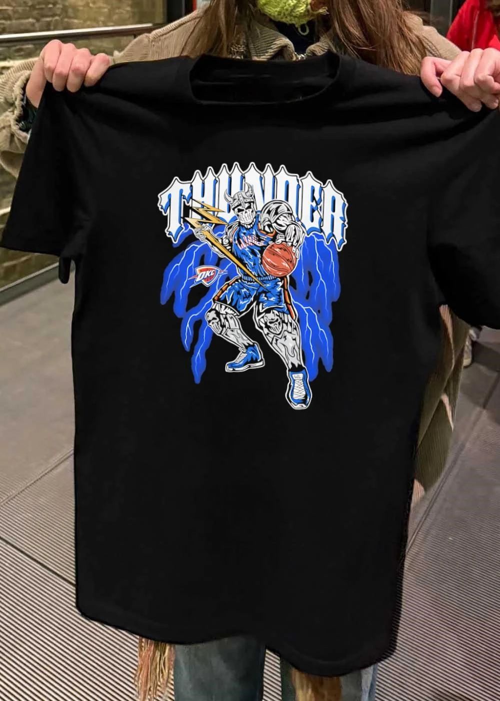 Viking Skeleton Basketball Player Oklahoma City Thunder NBA THUNDER OKC shirt