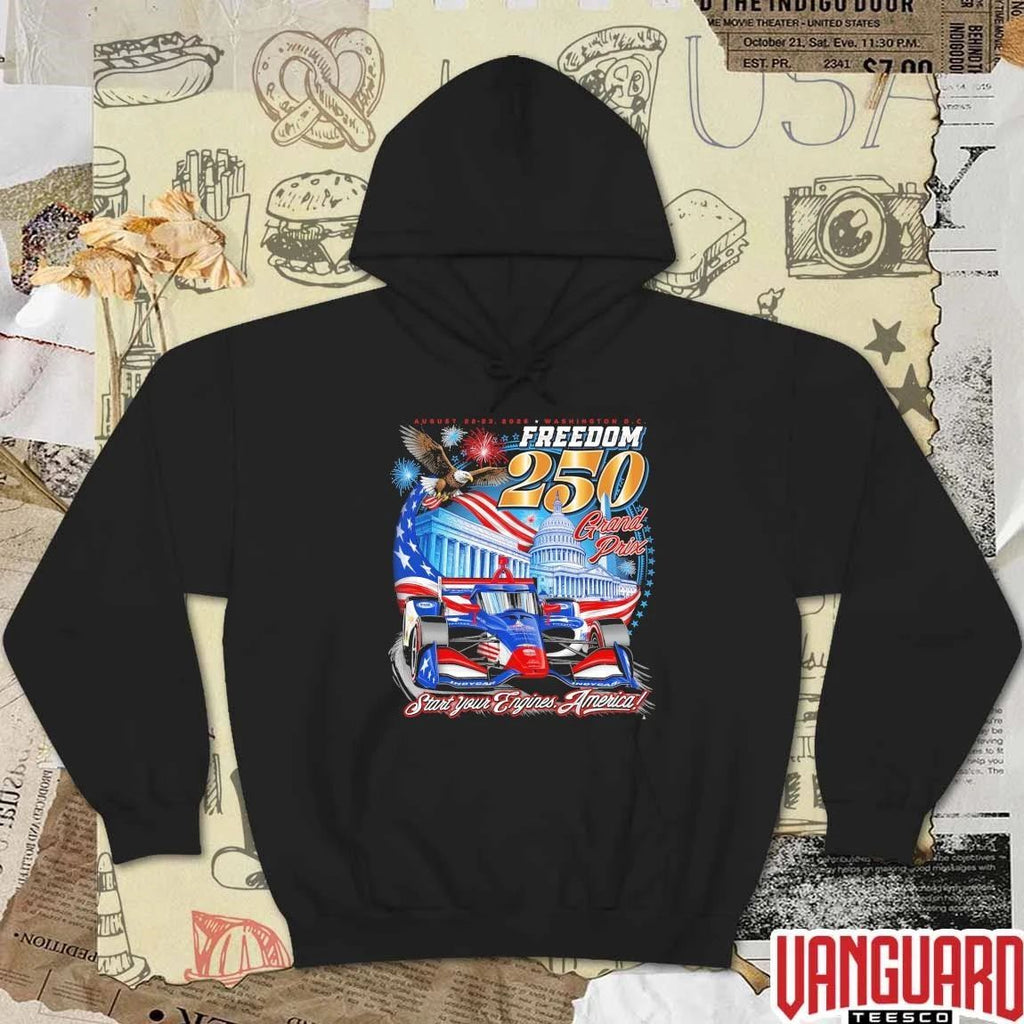 Freedom 250 Grand Prix August 22-23 2026 Washington DC Start You Engine America t-shirt