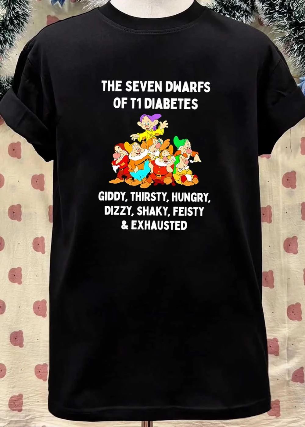 Seven Dwarfs Type 1 Diabetes Awareness Giddy Thirsty Hungry Dizzy Shaky Feisty Exhausted Symptoms shirt