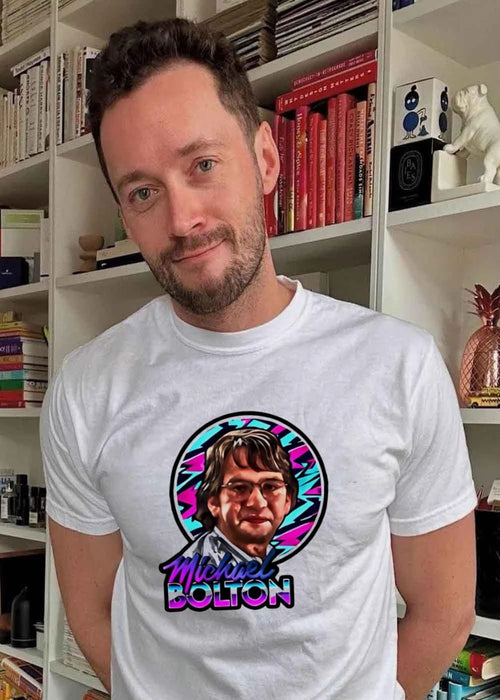 80s Style Michael Bolton Retro Aesthetic Office Humour T-Shirt
