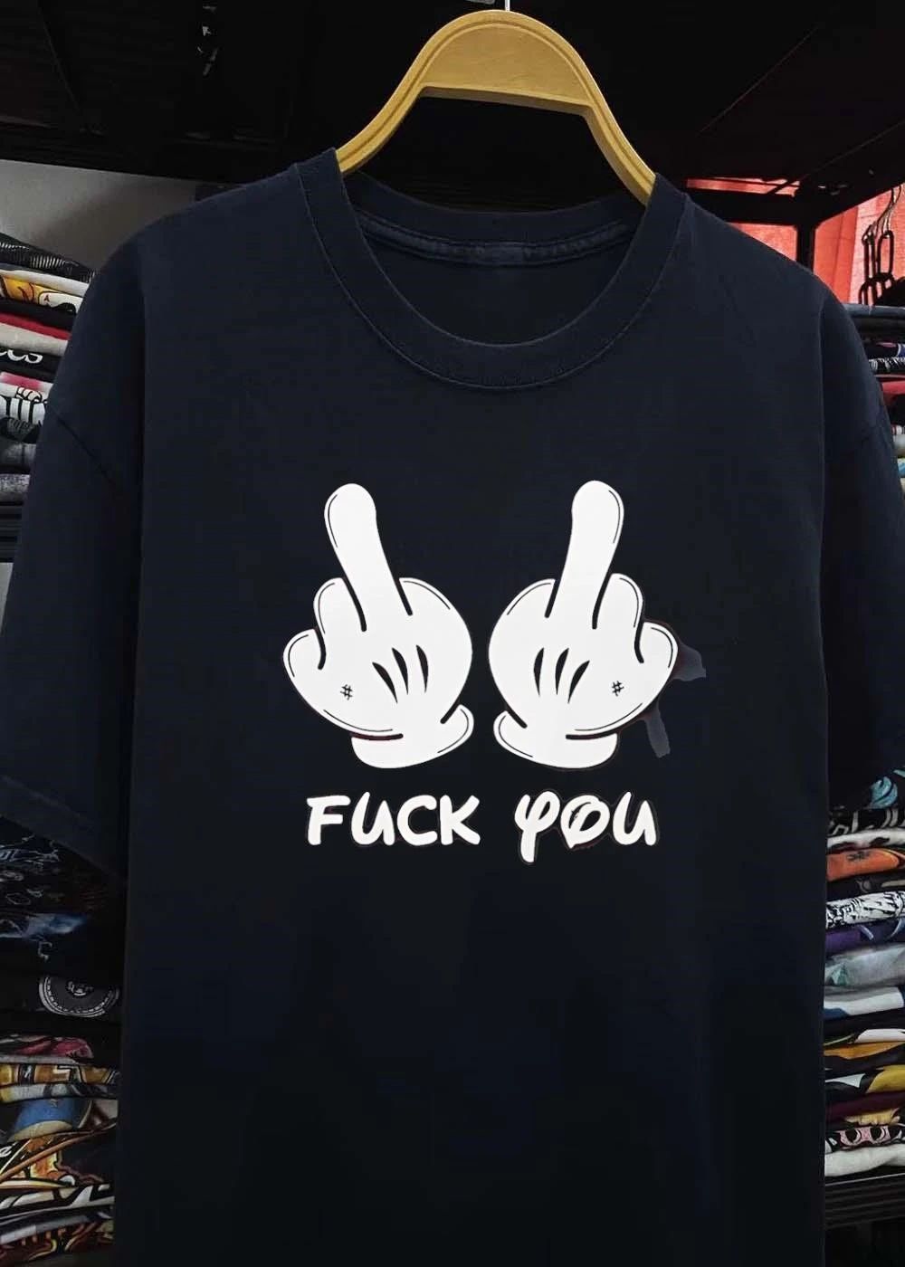 Cartoon Hands Giving Middle Finger Fuck You T-Shirt