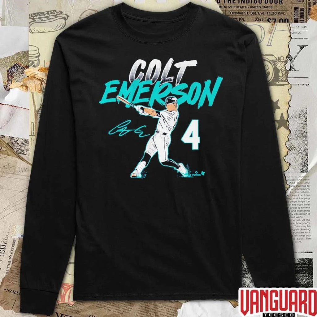 Colt Emerson Slugger Swing Number Seattle Mariners MLB Signature t-shirt