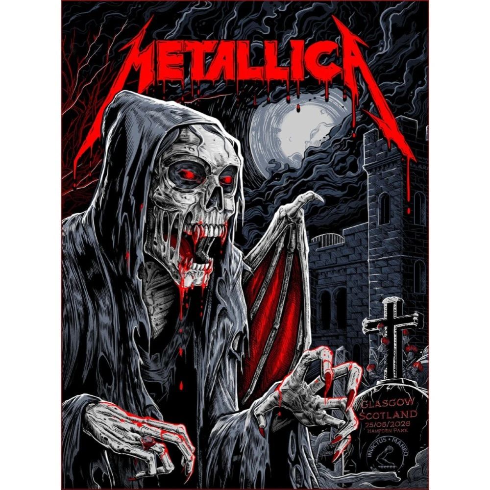 Metallica M72 Glasgow June 25, 2026 Limited Edition Poster Art By Landon Armstrong Pop-Up Store
