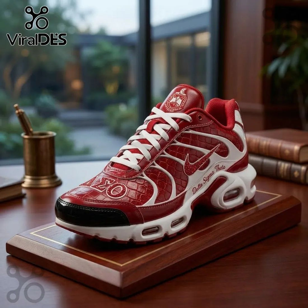 Delta Sigma Theta Crocodile Red Air Max Plus Sneakers