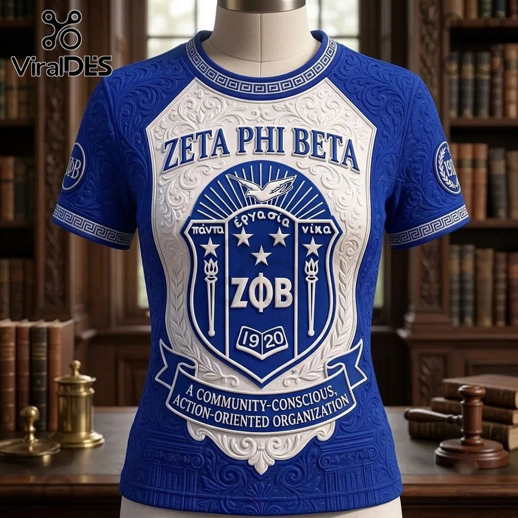 Zeta Phi Beta Sorority Royal Blue Shirt