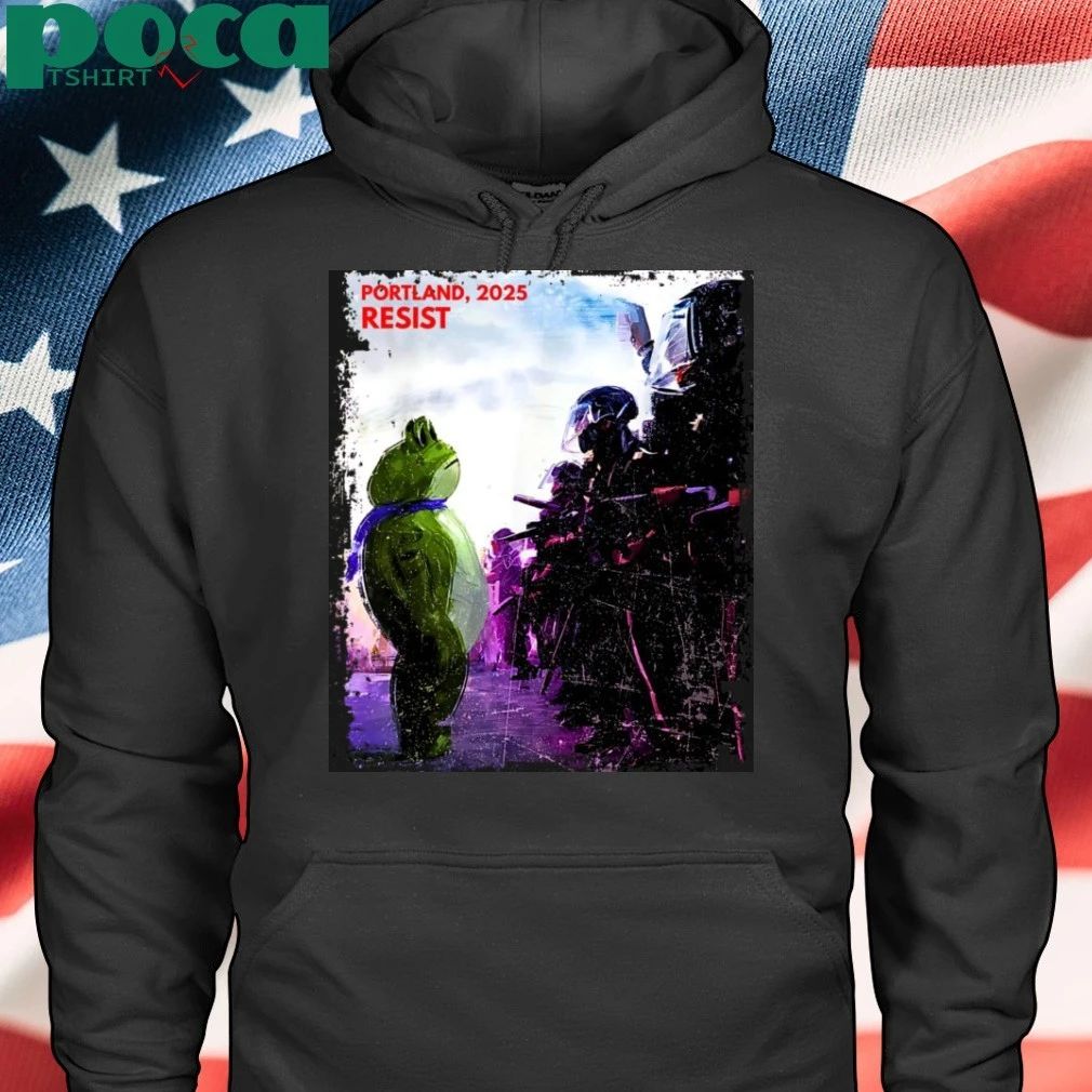 Portland Frog Against Fascism Portland 2025 Resist T-shirt