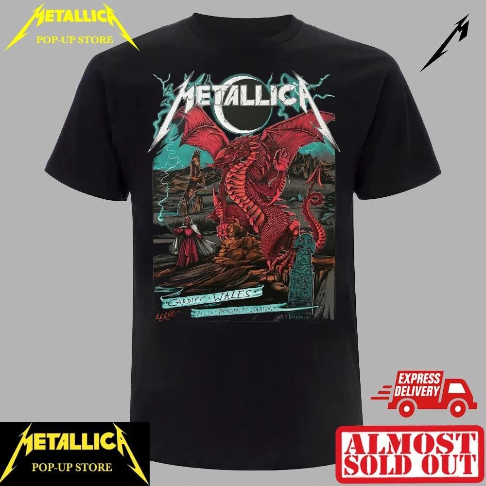 Metallica Principality Stadium 2026 Limited Edition Red Dragon Merch Tee