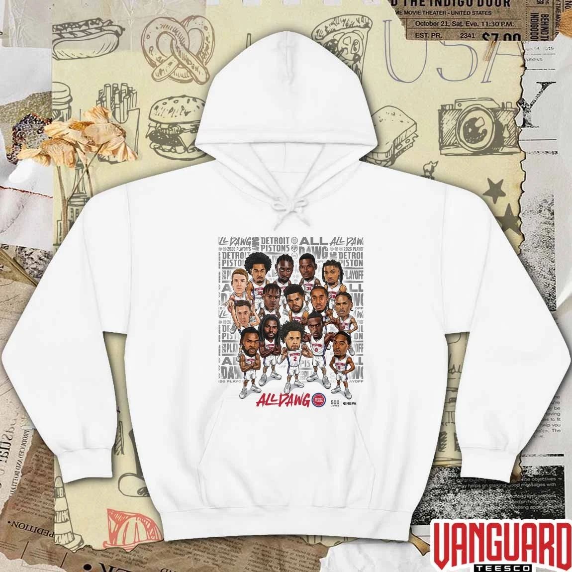 All Dawg Detroit Pistons Playoffs 2026 Caricature NBA Basketball Eastern Conference t-t-shirt