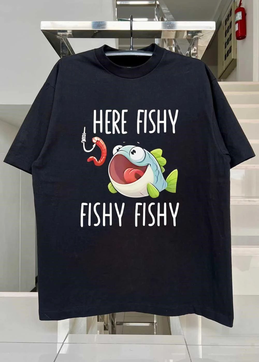 Funny Fishing Gift Here Fishy Fishy T-Shirt
