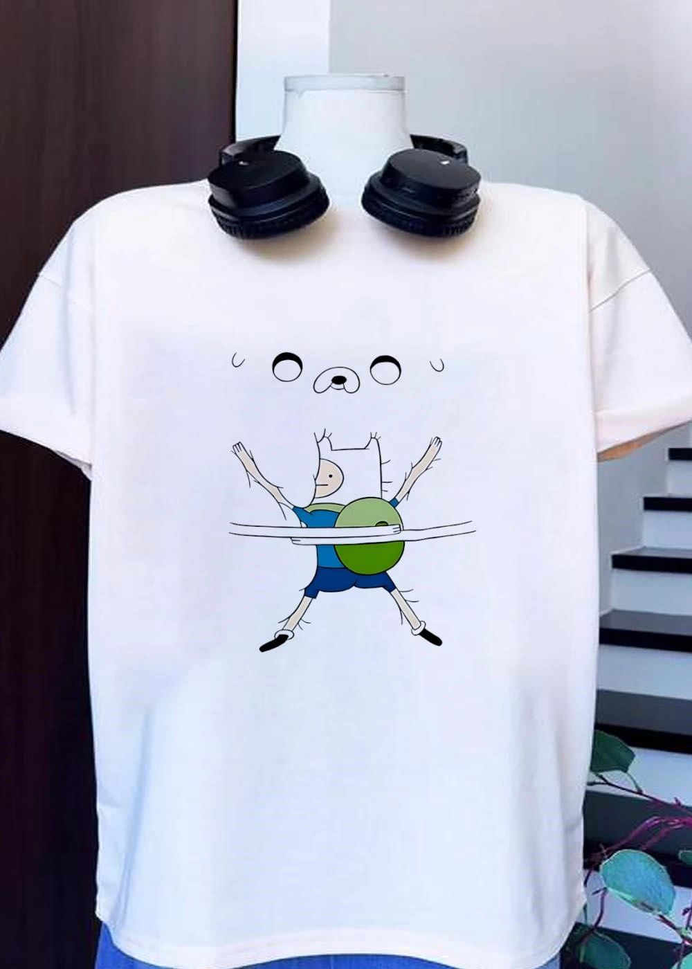 Adventure Time Finn Jake Hat Face Bar Shirt