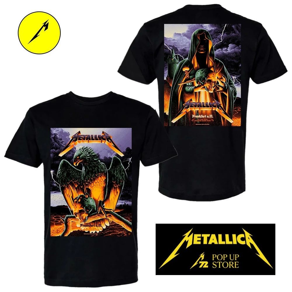 Metallica M72 Frankfurt 2026 Night 1 And 2 Poster At Frankfurt Germany Deutsche Bank Park On 22 And 24 May 2026 Two Sided Shirt
