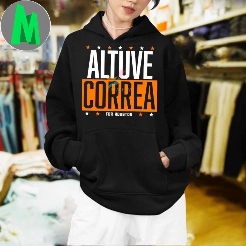 Jose Altuve Carlos Correa For Houston Astros Duo Bold Typography Shirt