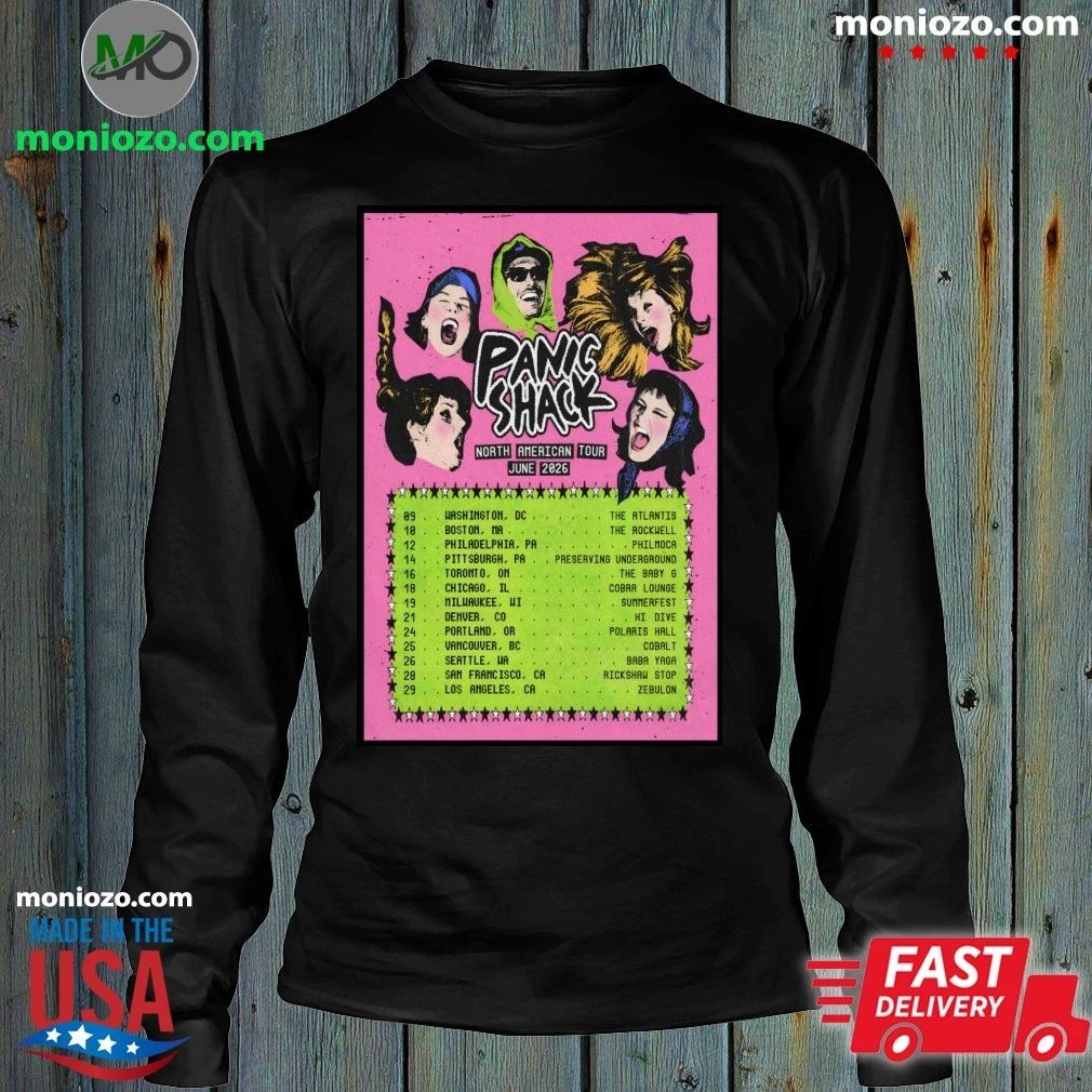 Original Panic Shack North American Tour June 2026 Poster Edition For Fan Shirt