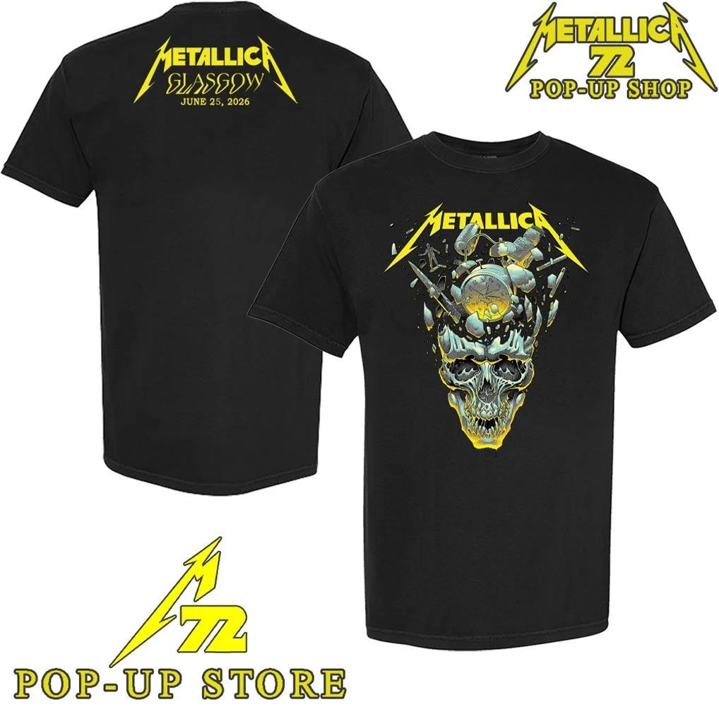 Metallica M72 Glasgow, Scotland June 25, 2026 Shattered Skull Pop-Up Shop T-Shirt