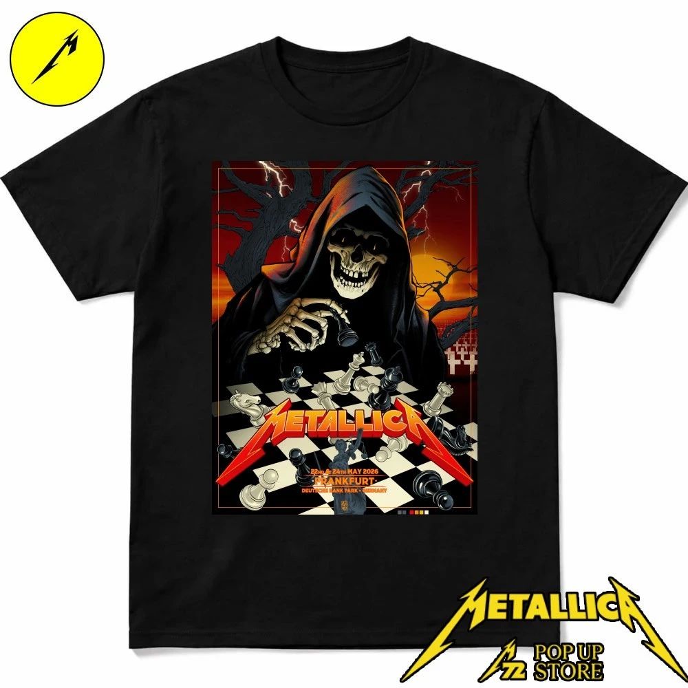 Metallica Grim Reaper Chess Shirt – Frankfurt 2026 Vance Kelly Art Tee