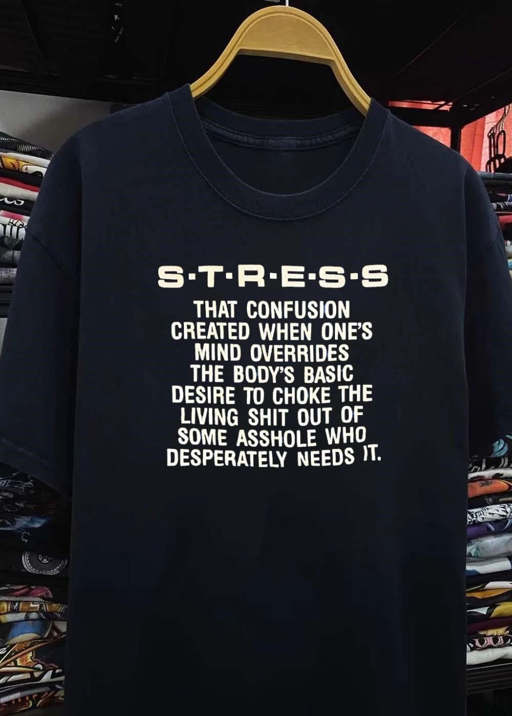 Stress Definition Choke Asshole Humorous Shirt
