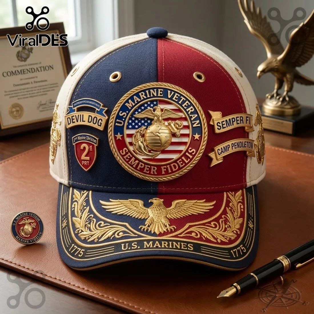 US Marine Corps Veteran Semper Fidelis Baseball Cap
