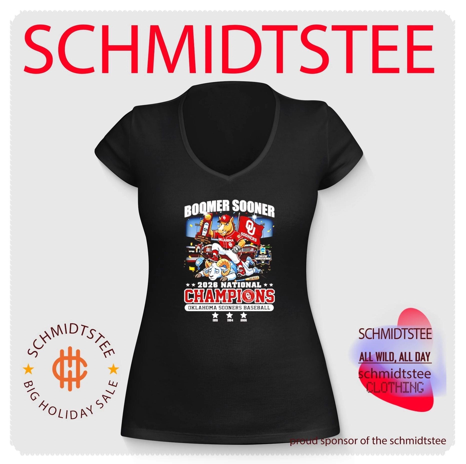 Oklahoma Sooners baseball National Champions Baseball 2026 mascot shirt
