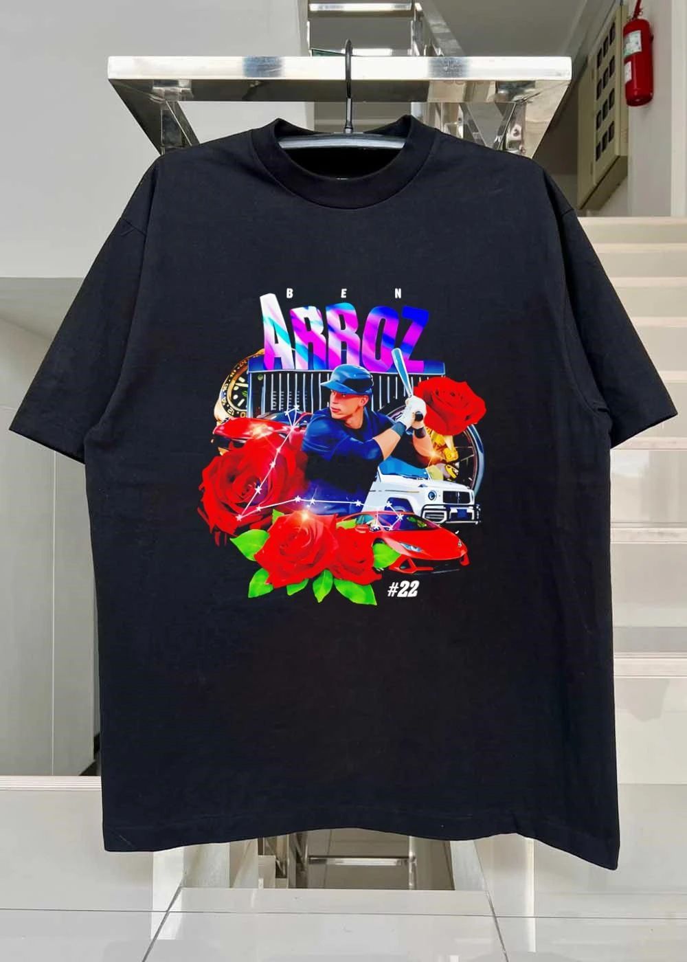 Ben Arroz #22 Players Baseball Roses Luxury Cars shirt