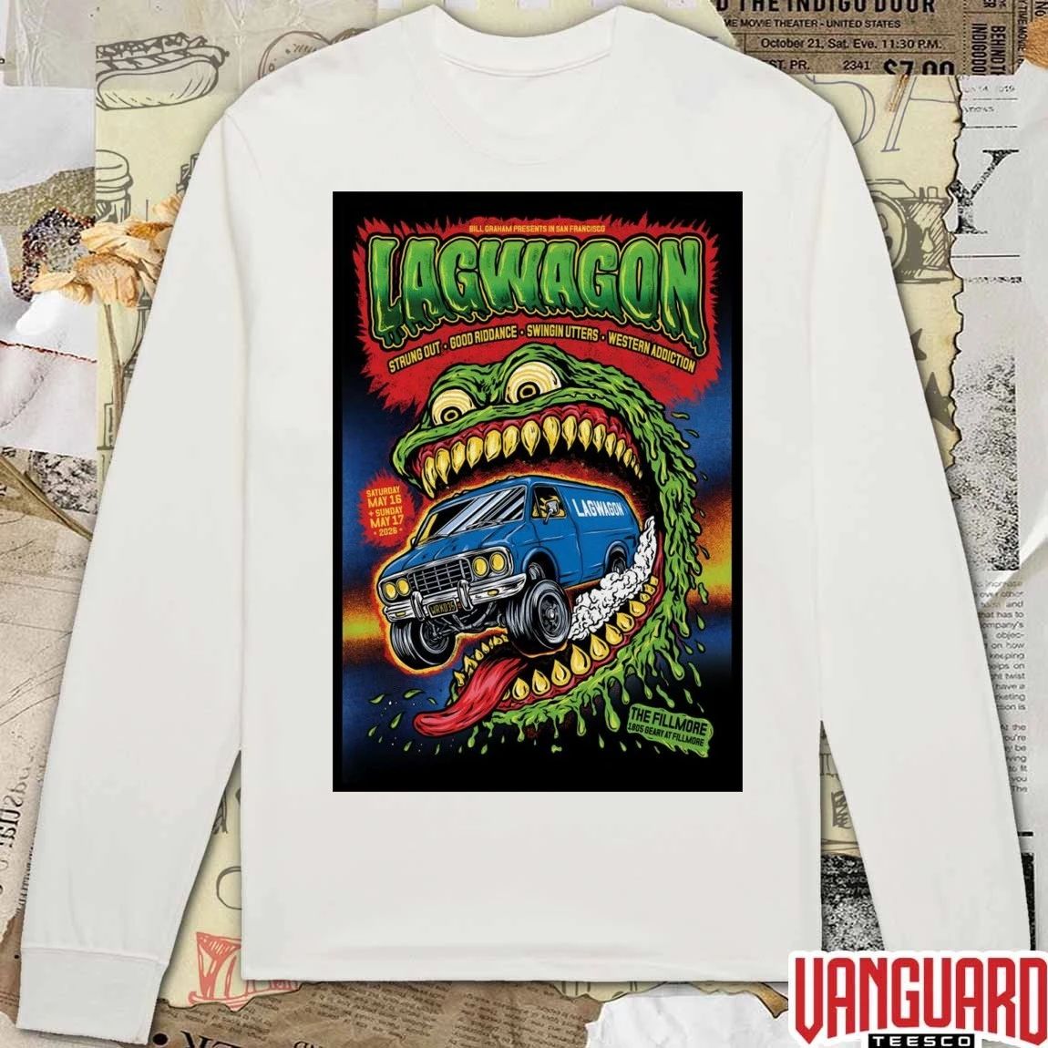 Lagwagon At The Fillmore SF On May 16-17 2026 Poster t-shirt