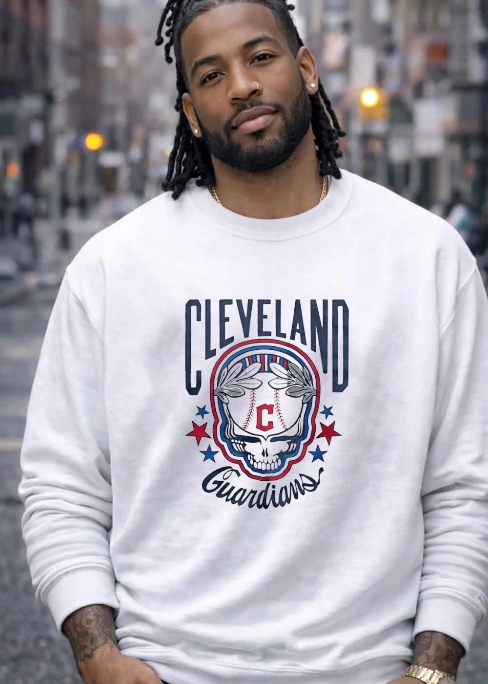 Cleveland Guardians Skull Baseball Laurel Wreath Stars Sport Fan T-Shirt