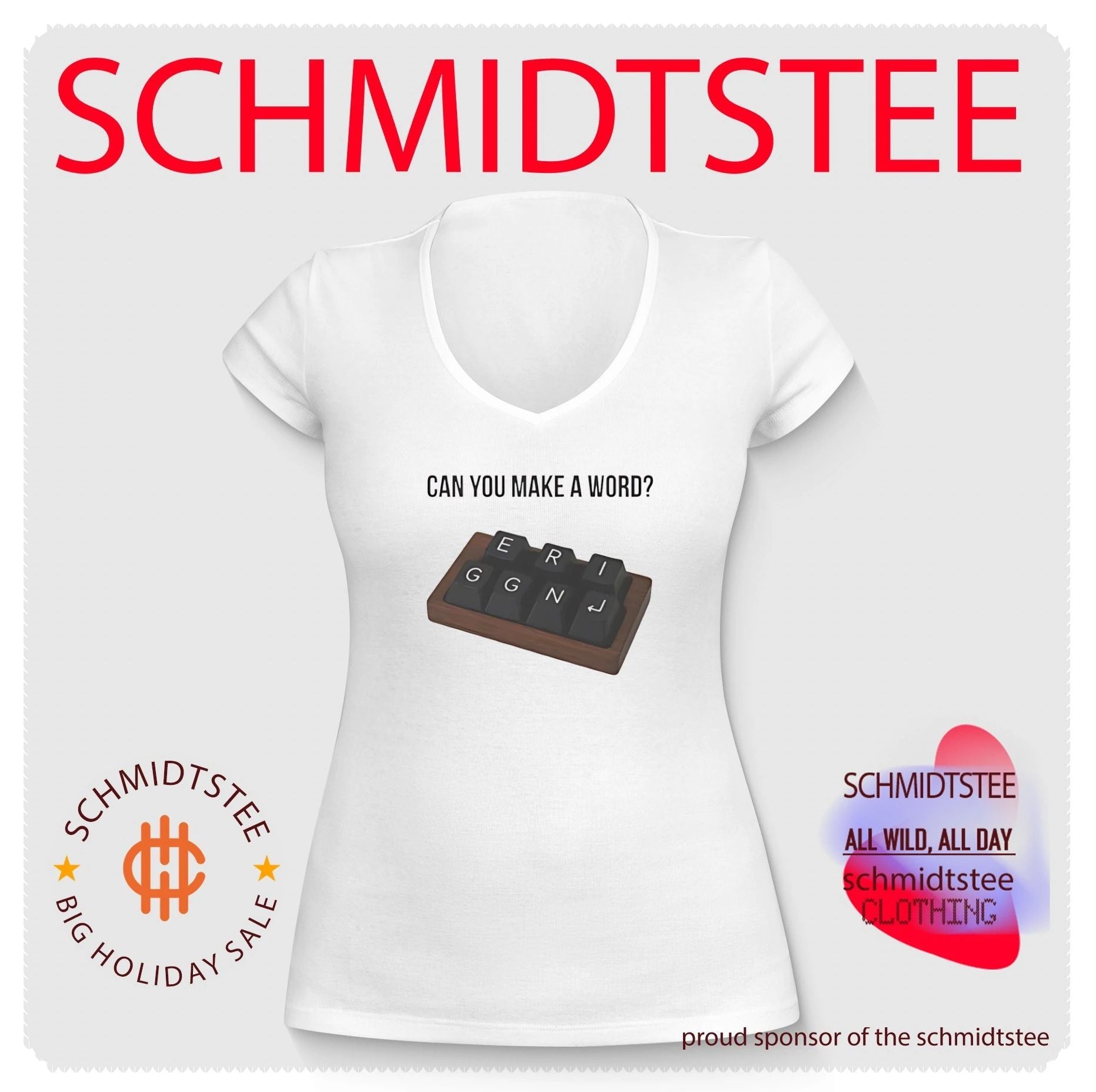 Can you make a word with this keyboard graphic shirt