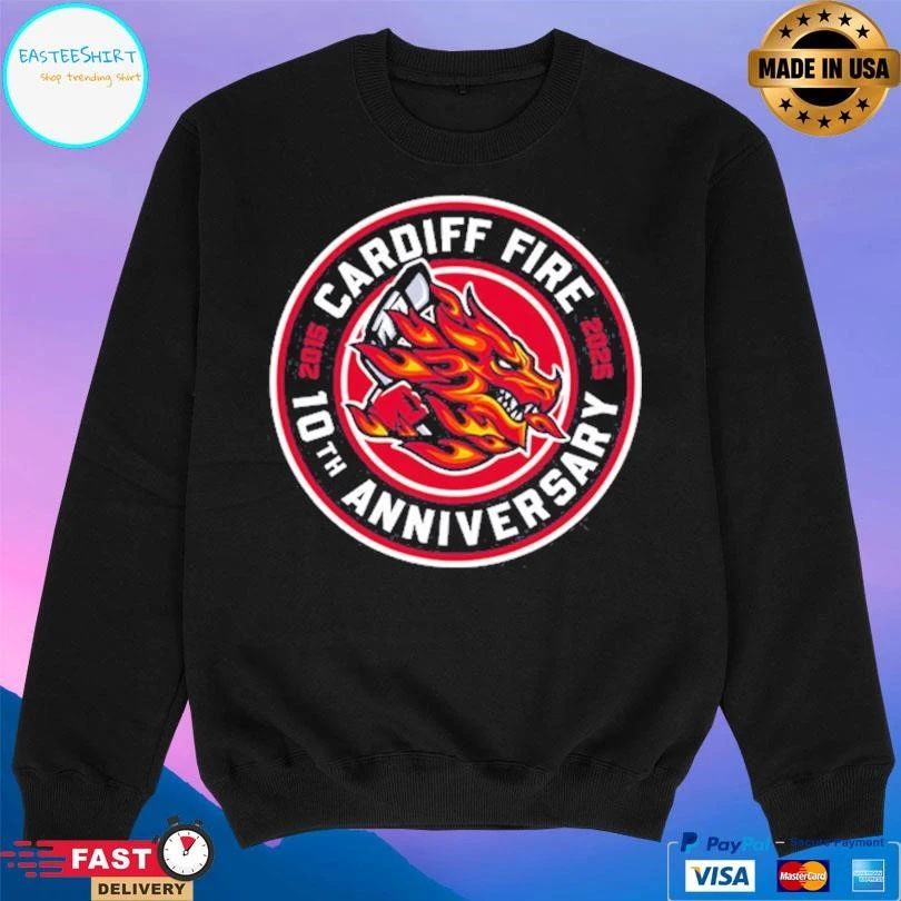 Cardiff Fire 10th Anniversary 2015 Logo T-shirts