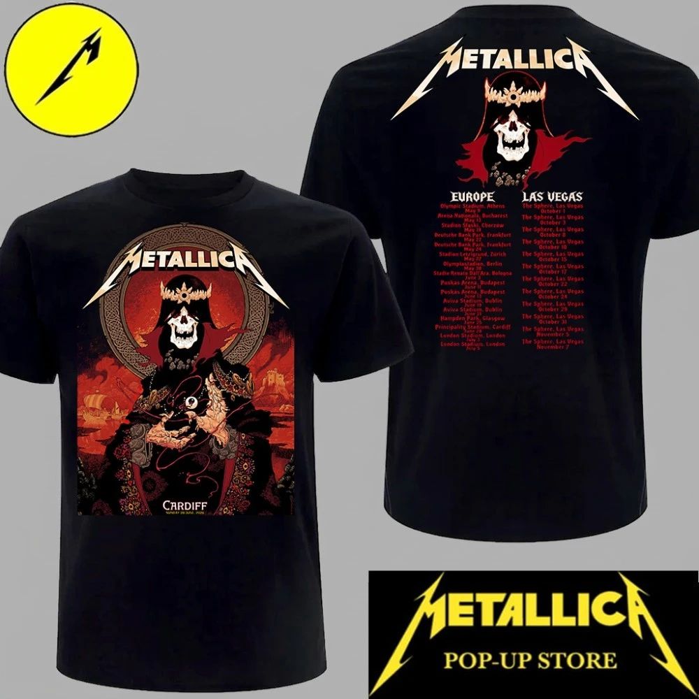 Metallica Wales 2026 Celtic Skull King Art Graphic Shirt M72 Event
