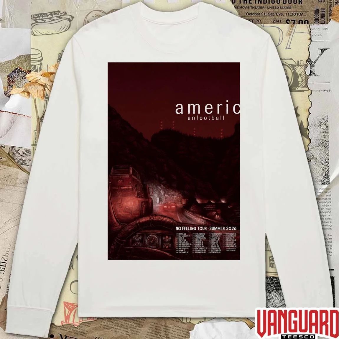 American Football Pop-Up Shop Poster No Feeling Tour 2026 Summer t-shirt