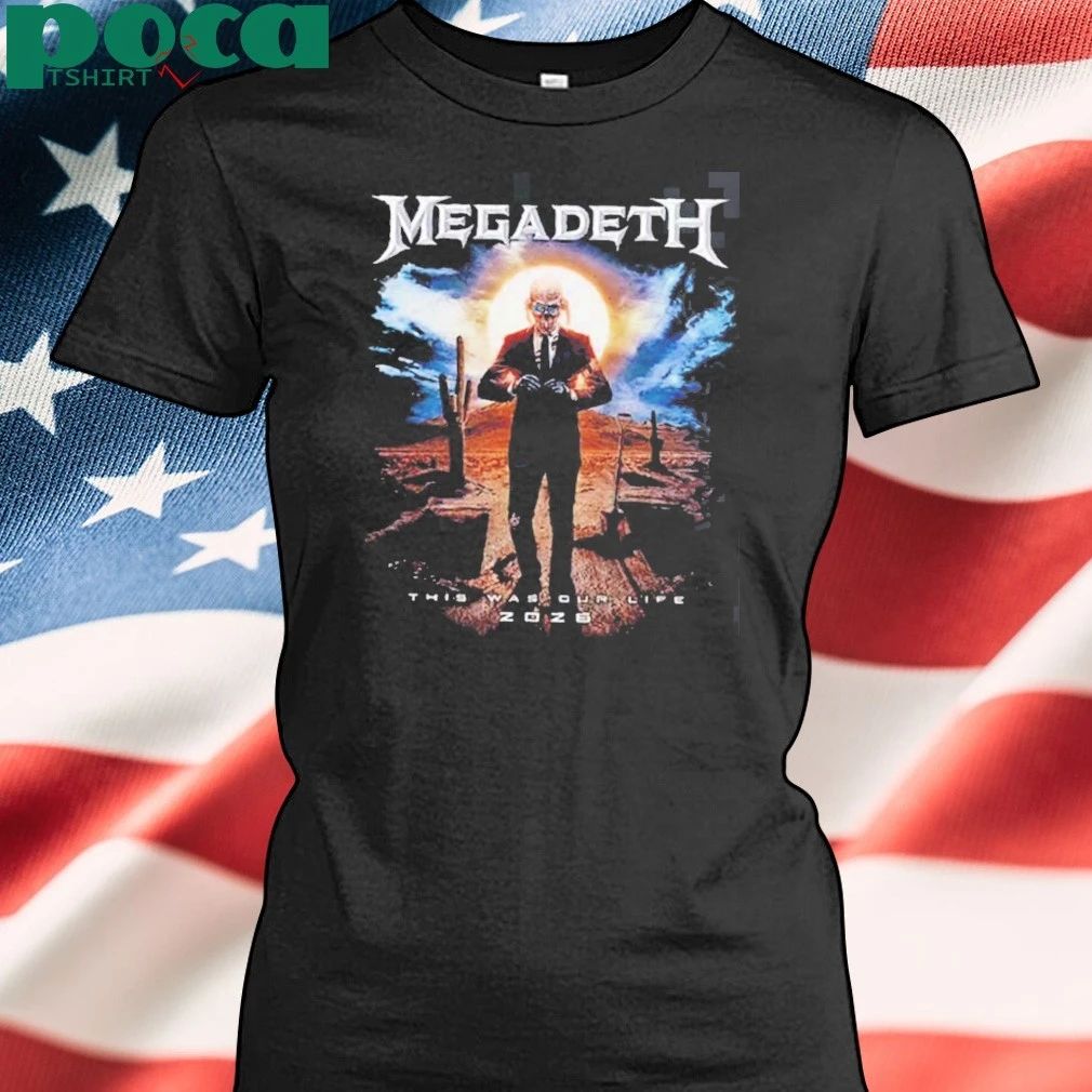Megadeth This Was Our Life 2026 Latin America Tour Merch Official Gentle Vic Rattlehead With Dates Back T-Shirt