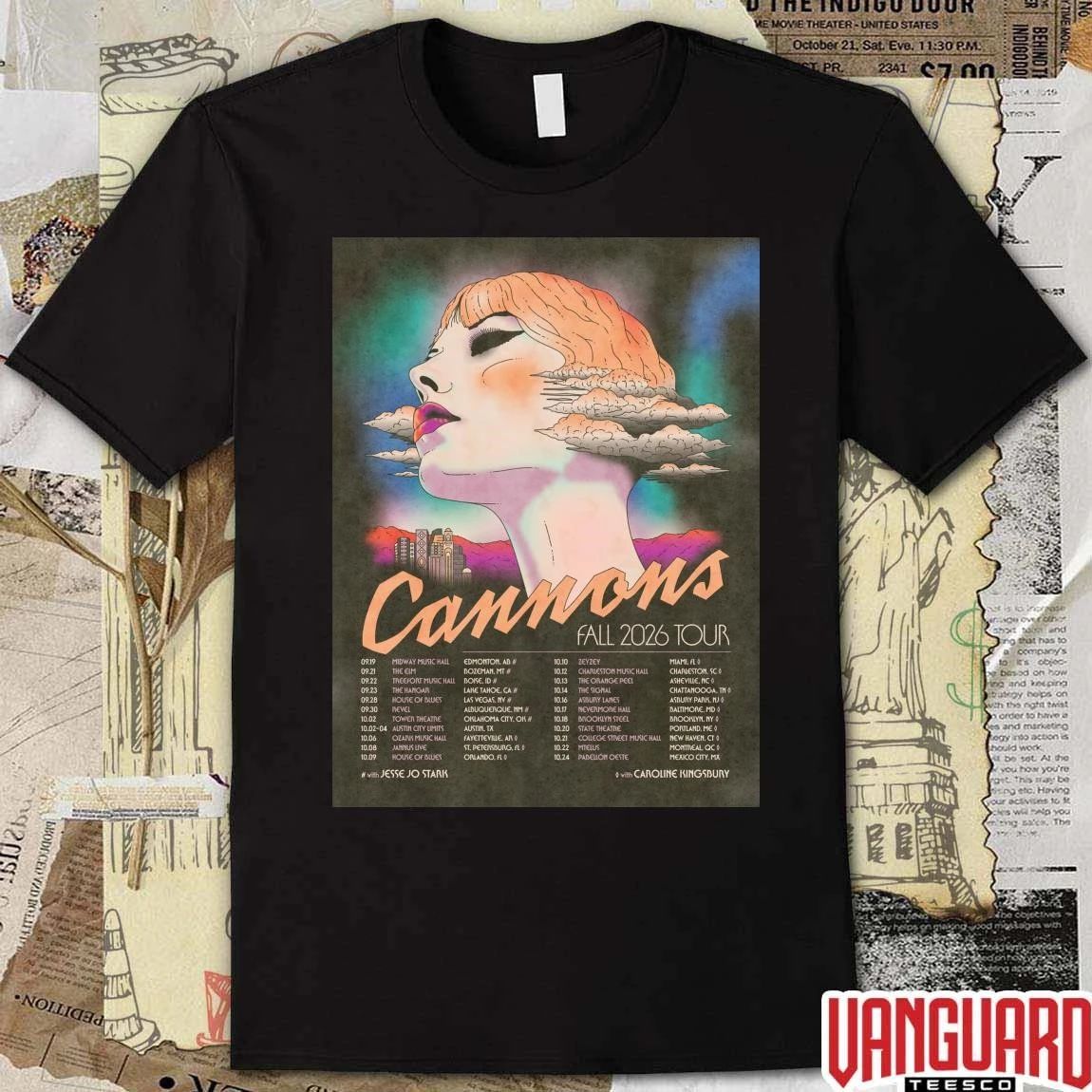 Everything Glows Tour Cannons Fall 2026 Poster t-shirt