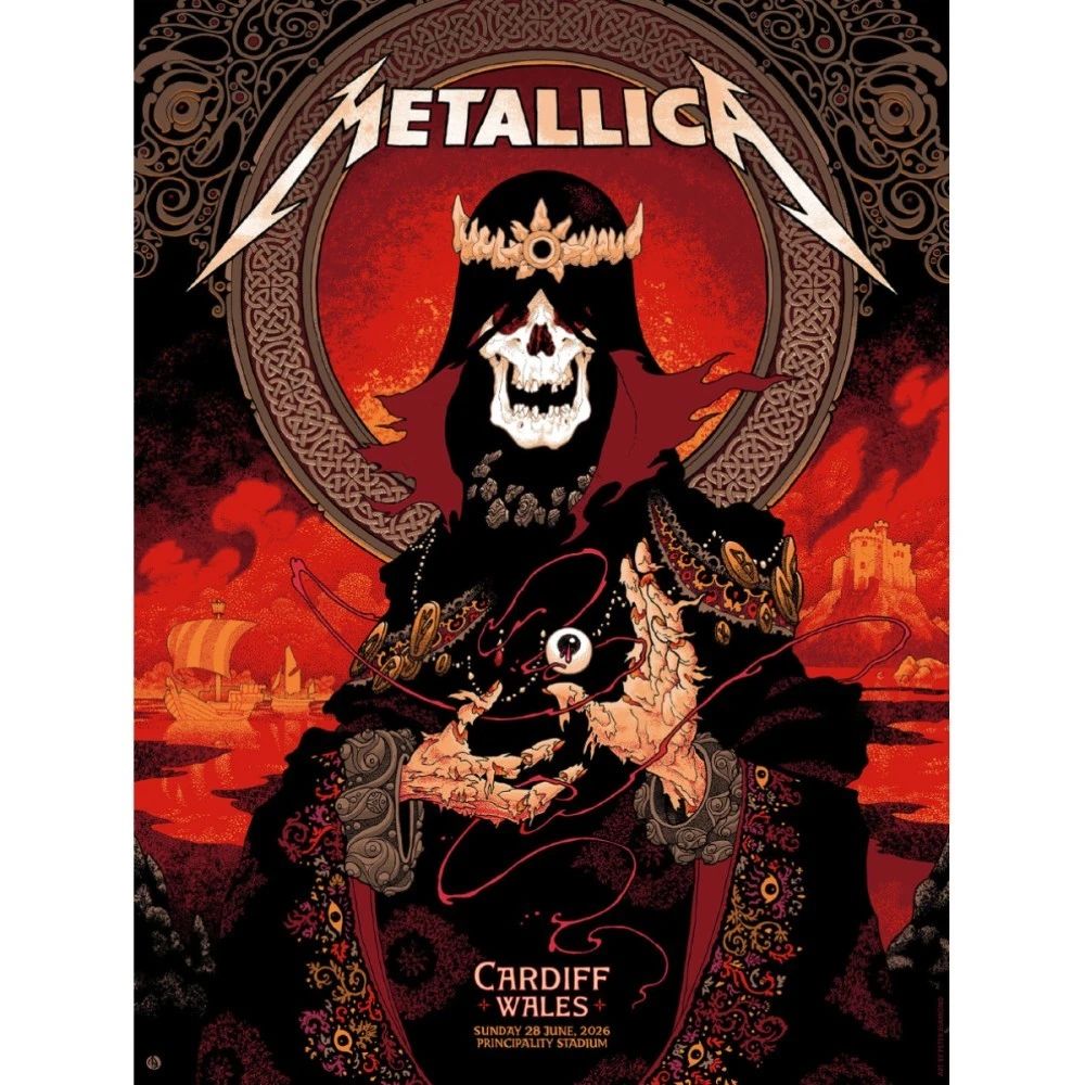 Metallica Cardiff Poster – Limited Edition June 28, 202 Principality Stadium, Wales – By Peter Diamond Pop Up Shop