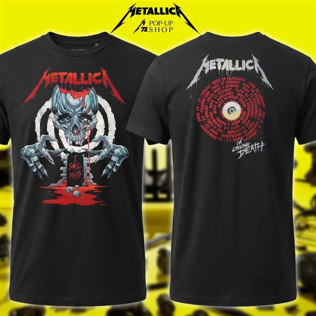 Metallica M72 Pop-Up Shop Glasgow World Tour 2026 I’m Creeping Death Creeping Tour Two Sided T-Shirt