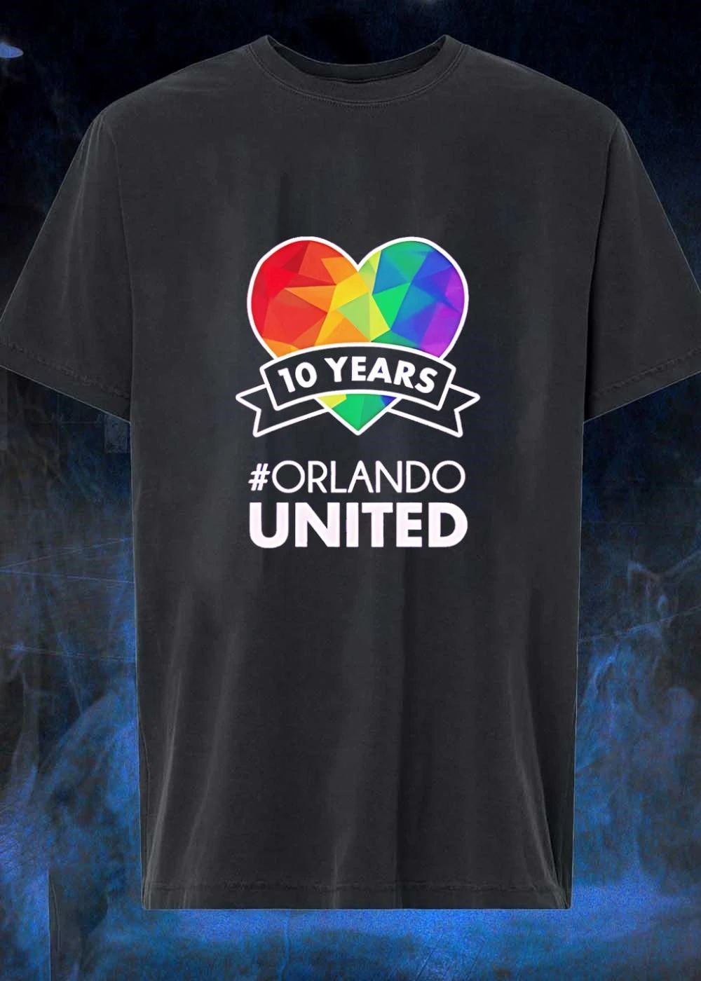 Orlando United 10 Years Rainbow Pride Heart Ribbon T-Shirt