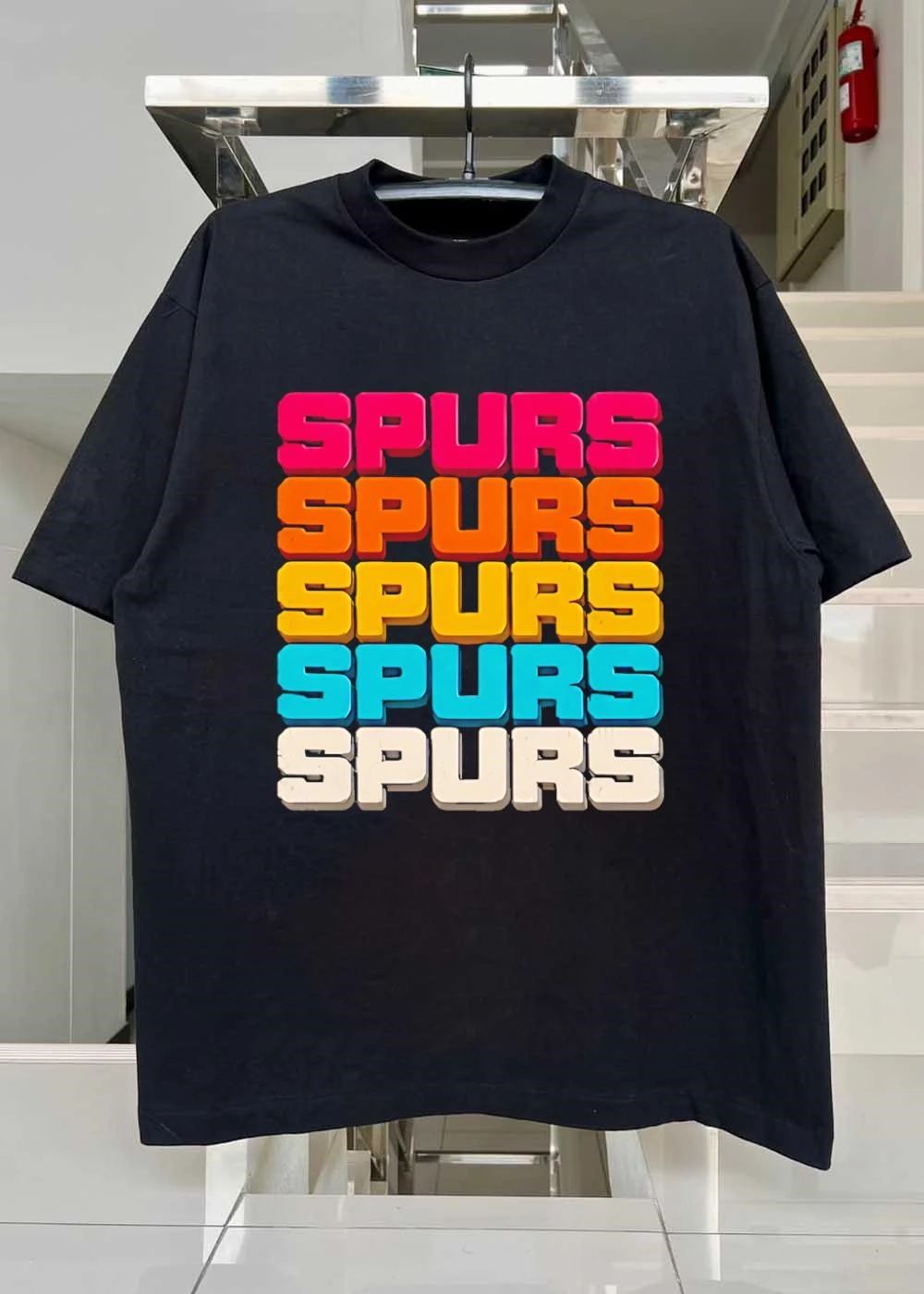 Retro Multi Color Spurs Word T-Shirt