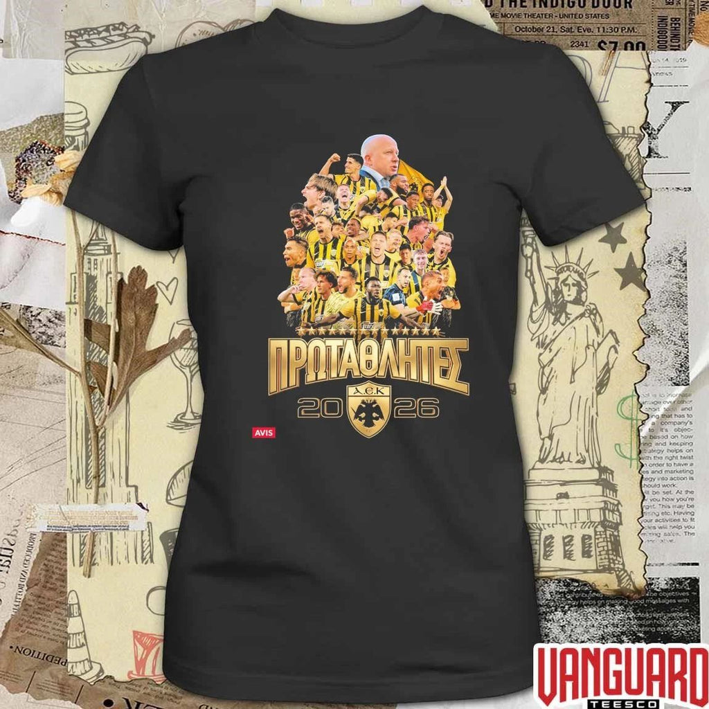 Αεκ Athens Fc Greek Super League 2025-2026 Season t-shirt