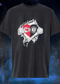 KC Nets Ripped Chest Heart Fan T-Shirt