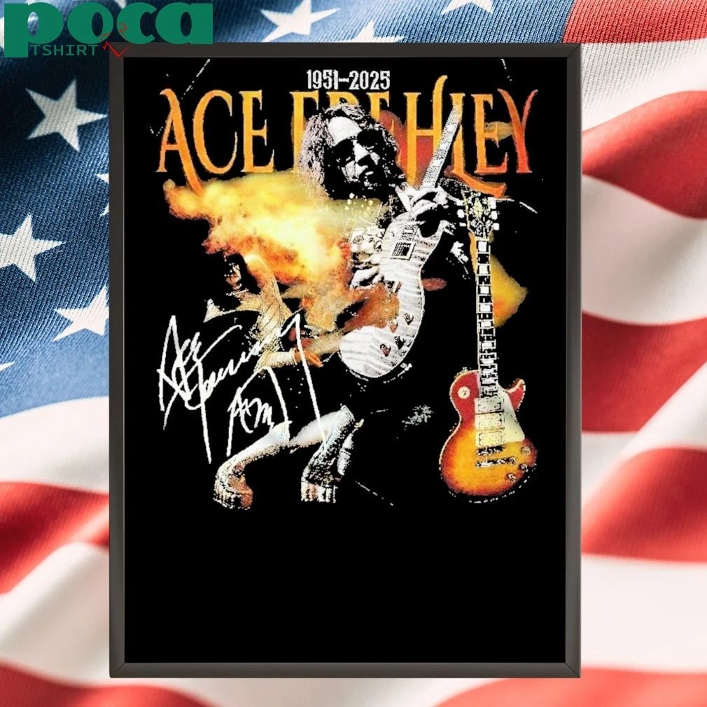 RIP ACE Frehley 1951 – 2025 signature T-shirt