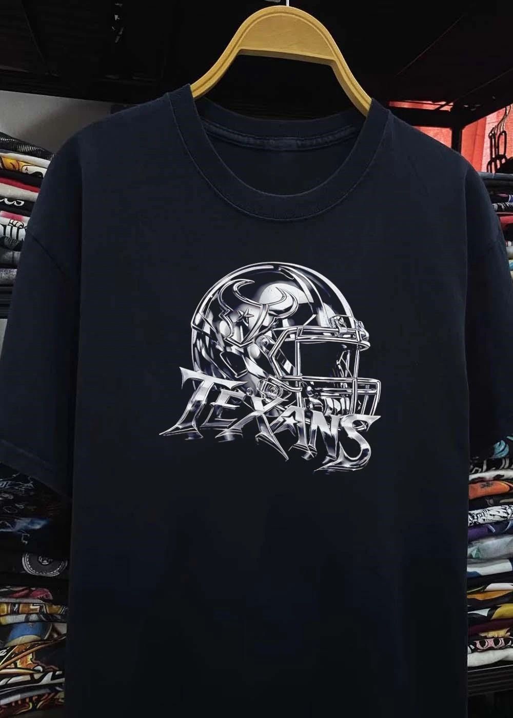 Chrome Helmet Metallic Logo Houston Texans shirt
