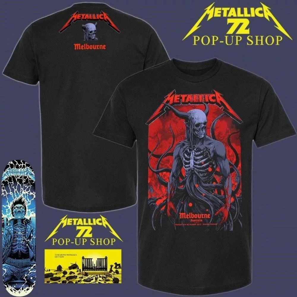 Metallica M72 Brisbane Australia By Ken Taylor Pop Up Shop At Suncorp Stadium On 12 November 2025 Two Sided T-Shirt