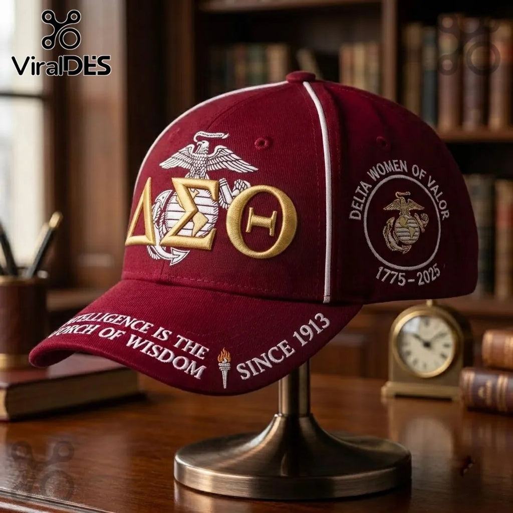 Delta Sigma Theta US Marine Corps Maroon Baseball Cap